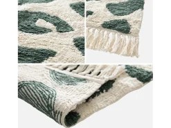 Alfombra interior con flecos diseño moteado