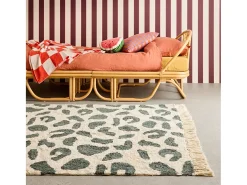 Alfombra interior con flecos diseño moteado
