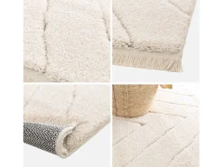 Alfombra interior con ligeros relieves crema