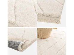 Alfombra interior con ligeros relieves crema