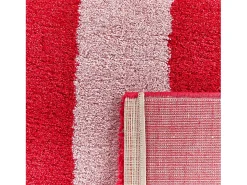 Alfombra interior con rayas rojas y rosas