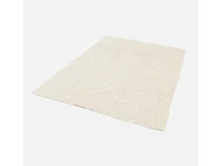 Alfombra interior de pelo largo diseño geométrico beige
