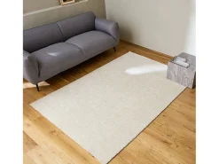 Alfombra interior de terciopelo borreguito crema