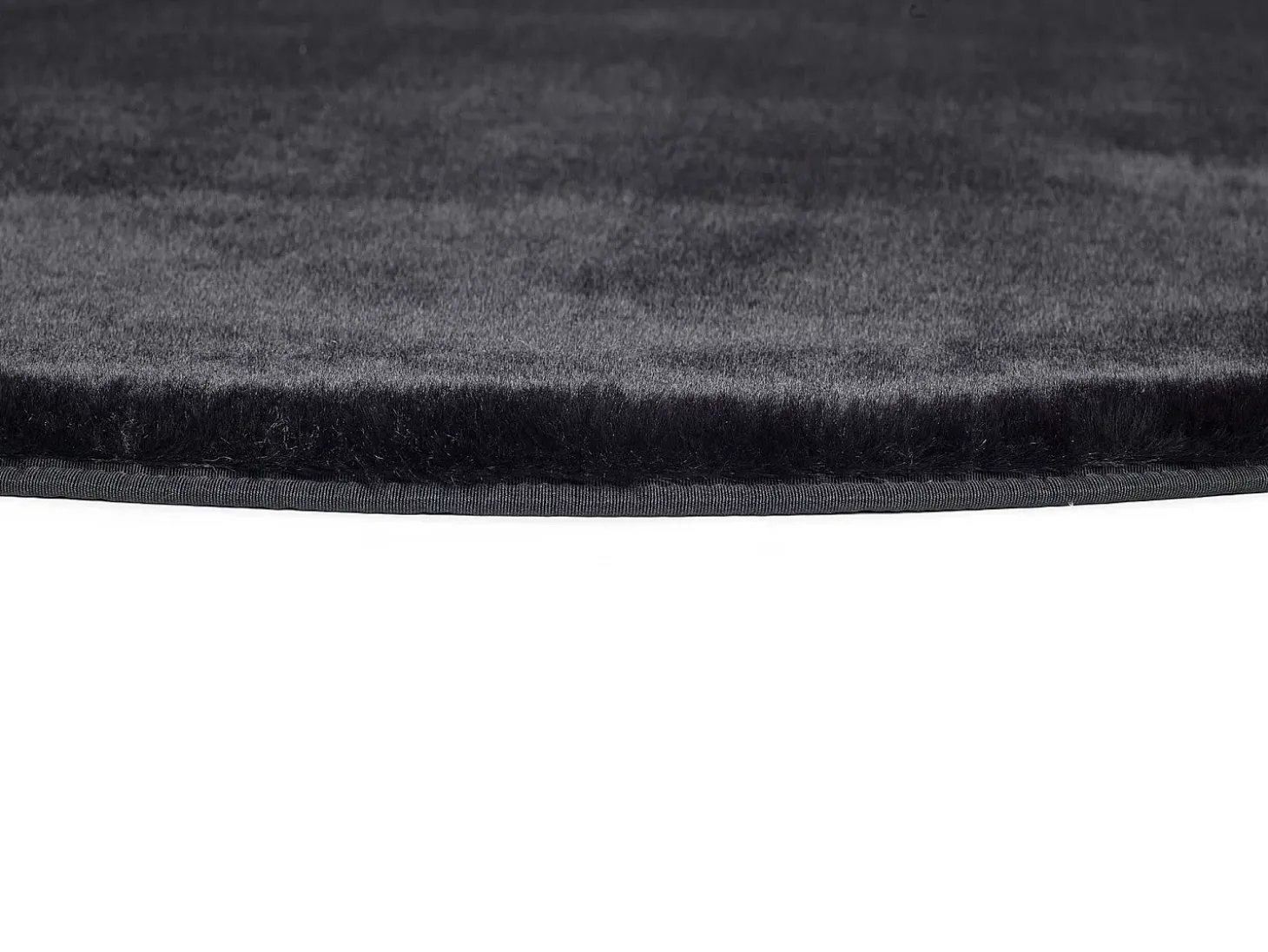 Alfombra interior redonda - shaggy uni - negro - diam.120 cm - FOX