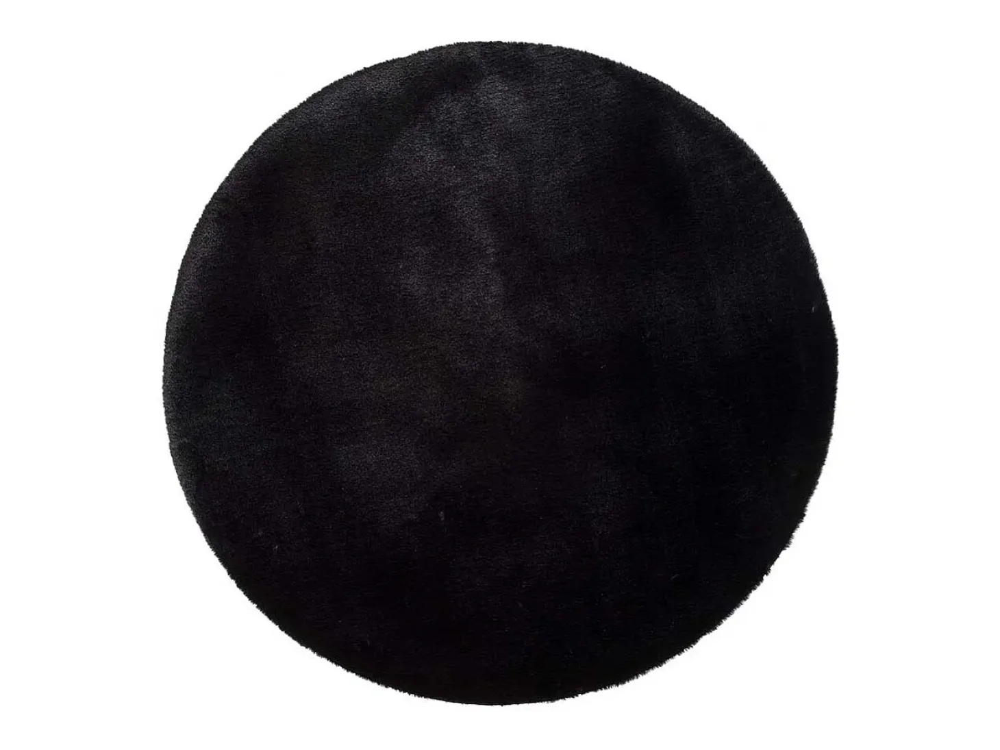 Alfombra interior redonda - shaggy uni - negro - diam.120 cm - FOX