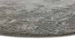 Alfombra interior redonda - shaggy uni - antracita - diam.120 cm - ROMA