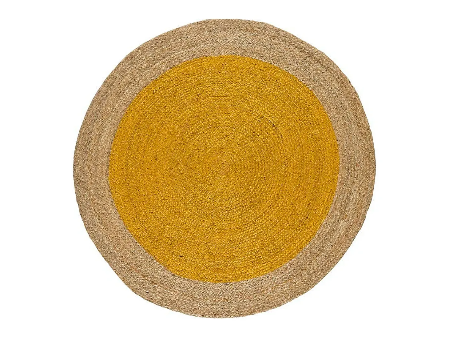 Alfombra interior redonda - naturel - mostaza - diam.120 cm - MAHON