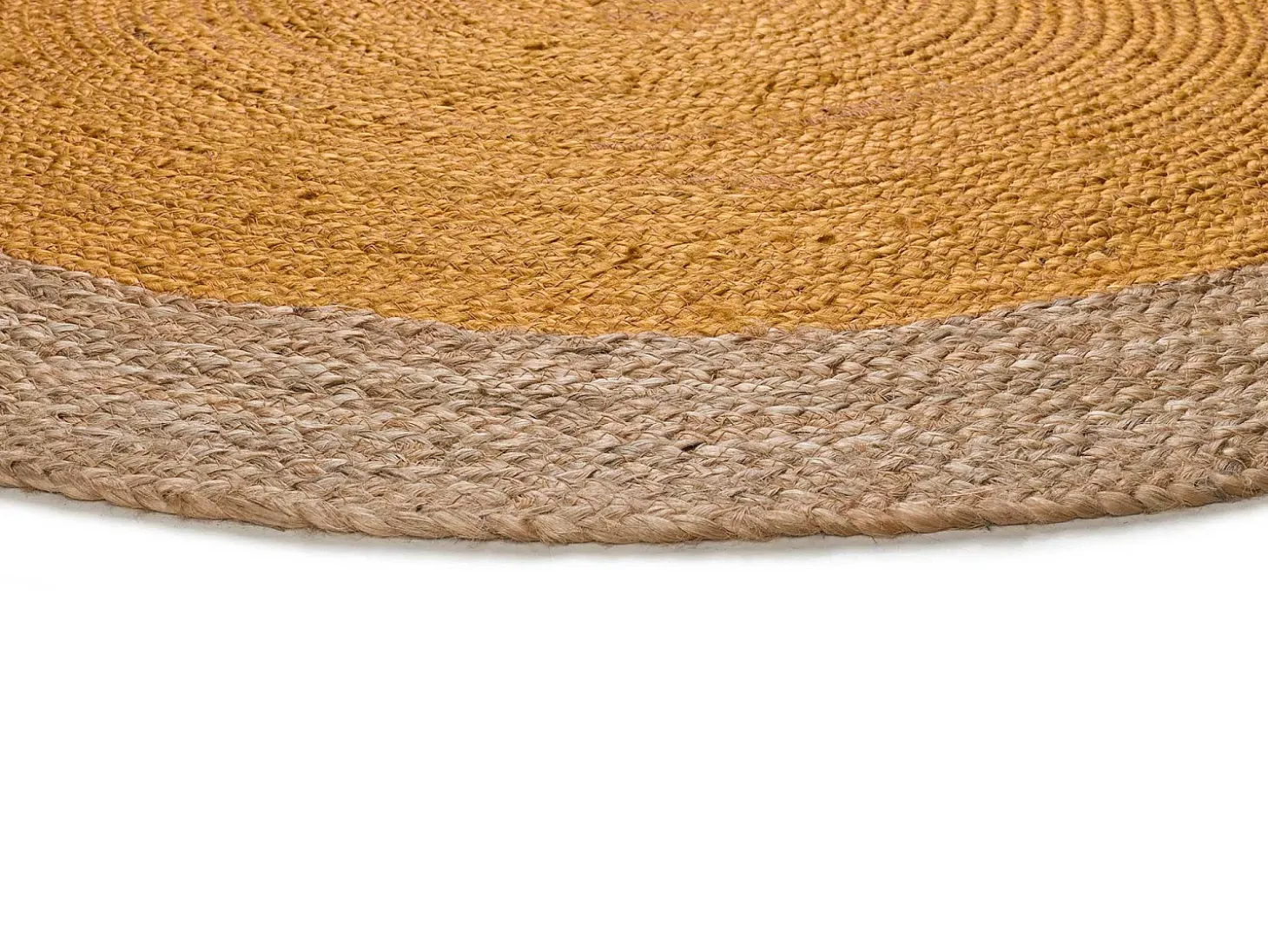 Alfombra interior redonda - naturel - mostaza - diam.120 cm - MAHON