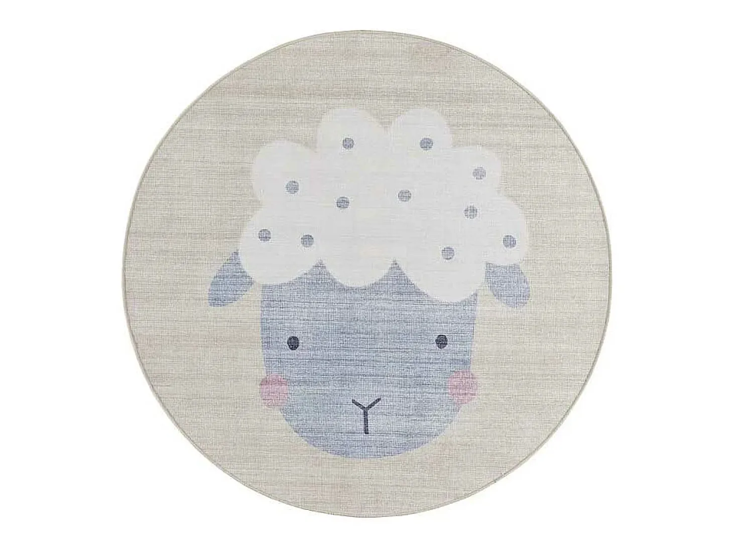 Alfombra interior redonda - enfant mouton - crema - diam.120 cm - CANDY