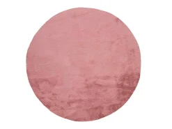 Alfombra interior redonda - shaggy uni - rosa - diam.120 cm - FOX