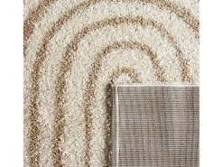 Alfombra interior shaggy con diseños geométricos arco iris beige beige