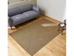 Alfombra interior/exterior efecto yute color caramelo