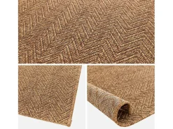 Alfombra interior/exterior efecto yute color caramelo