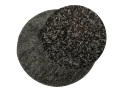 Alfombra ISTAN de pelo largo, aspecto antracita brillante, Ø 160 cm