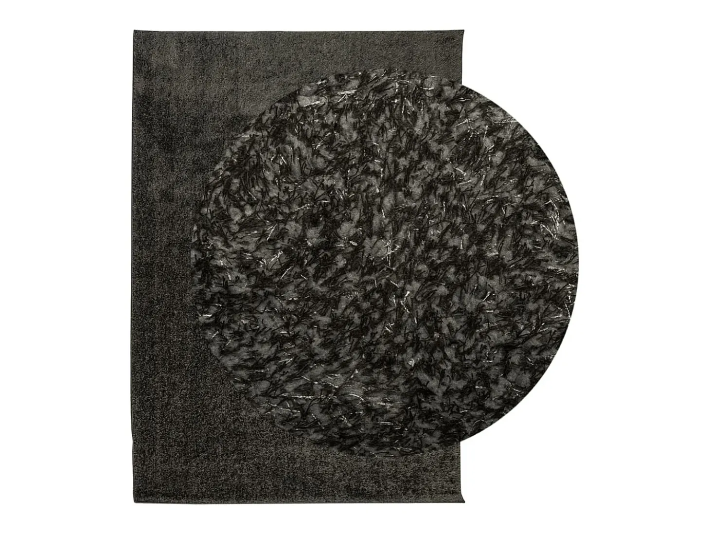 Alfombra ISTAN de pelo largo, aspecto antracita brillante, 140x200 cm