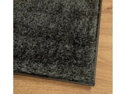Alfombra ISTAN de pelo largo, aspecto antracita brillante, 140x200 cm