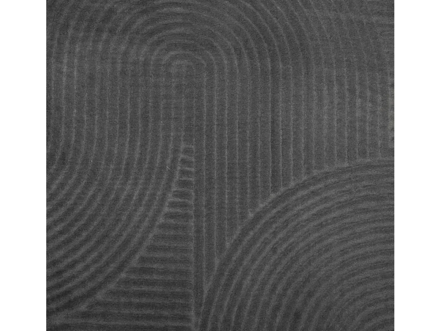 Alfombra IZA de pelo corto de estilo escandinavo en color antracita Ø 80 cm