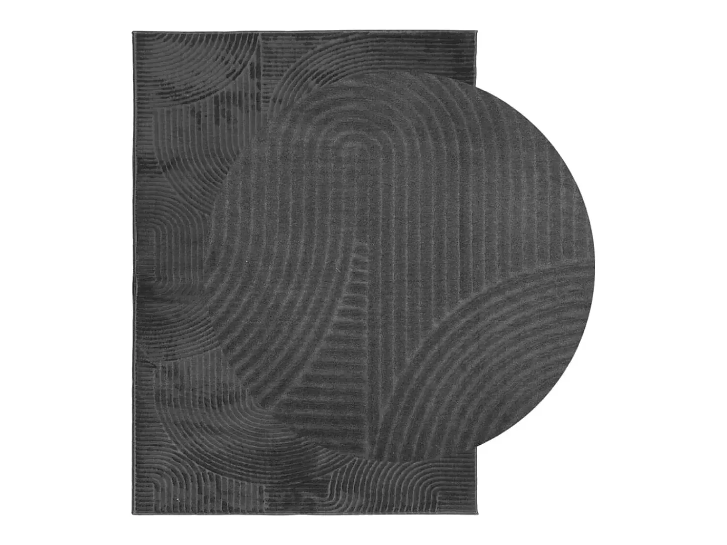 Alfombra IZA de pelo corto de estilo escandinavo en color antracita 200x280 cm