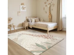 Alfombra Jungle Kids Habitación Infantil 3D Resistente - Crema - 140x200 cm