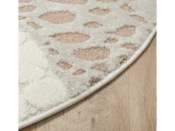 Alfombra Jungle Kids Habitación Infantil 3D Resistente - Crema - 120 cm Redonda