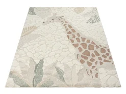 Alfombra Jungle Kids Habitación Infantil 3D Resistente - Crema - 200x290 cm