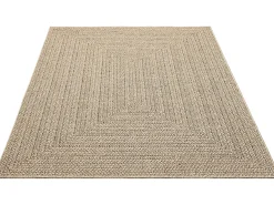 Alfombra Kansas Exterior Interior Aspecto Yute Resistente intemperie liso - Naturaleza - 240 x 340 cm