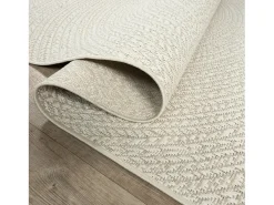 Alfombra Kansas Exterior Interior Aspecto Yute Resistente intemperie - Crema - 160 x 230 cm