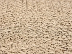 Alfombra Kansas Exterior Interior Aspecto Yute Resistente intemperie - Naturaleza - 80 cm, redondo