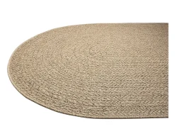 Alfombra Kansas Exterior Interior Aspecto Yute Resistente intemperie liso - Naturaleza - 140 x 200, oval