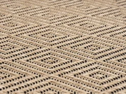 Alfombra Kansas Exterior Interior Aspecto Yute Resistente Diamante Intemperie - Naturaleza - 140 x 200 cm