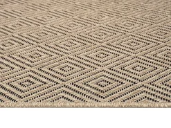 Alfombra Kansas Exterior Interior Aspecto Yute Resistente Diamante Intemperie - Naturaleza - 160 x 230 cm