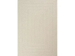 Alfombra Kansas Exterior Interior Aspecto Yute Resistente intemperie liso - Crema - 60 x 180 cm
