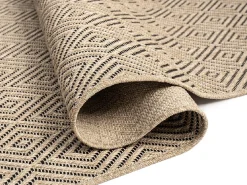 Alfombra Kansas Exterior Interior Aspecto Yute Resistente Diamante Intemperie - Naturaleza - 60 x 180 cm
