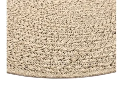 Alfombra Kansas Exterior Interior Aspecto Yute Resistente intemperie - Naturaleza - 80 cm, redondo