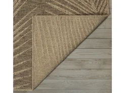 Alfombra Kansas Exterior Interior Aspecto Yute Palma Resistente intemperie - Naturaleza - 80 x 250 cm