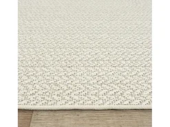Alfombra Kansas Exterior Interior Aspecto Yute Resistente intemperie liso - Crema - 80 x 250 cm