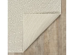 Alfombra Kansas Exterior Interior Aspecto Yute Resistente intemperie - Crema - 120 cm, redondo