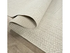 Alfombra Kansas Exterior Interior Aspecto Yute Resistente intemperie liso - Crema - 80 x 150 cm