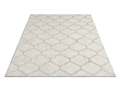 Alfombra Knight 3D Brillante Marroquí Diseño, Beige, 160 x 230 cm