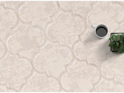 Alfombra Knight 3D Brillante Marroquí Diseño, Beige, 140 x 200 cm