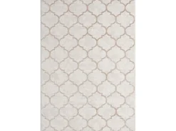 Alfombra Knight 3D Brillante Marroquí Diseño, Beige, 140 x 200 cm