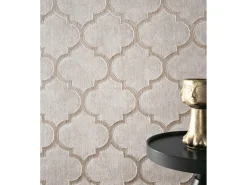 Alfombra Knight 3D Brillante Marroquí Diseño, Beige, 200 x 290 cm