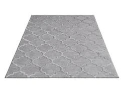 Alfombra Knight 3D Brillante Marroquí Diseño, Gris, 80 x 300 cm