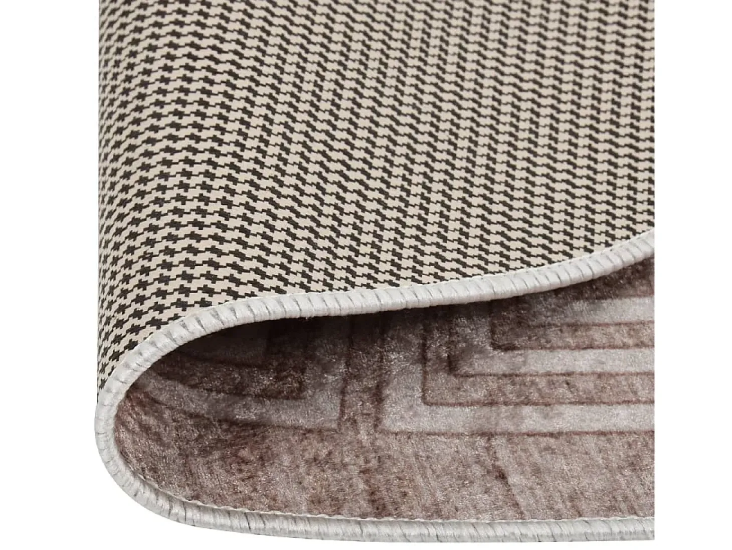 Alfombra lavable antideslizante beige 120 cm ES52854