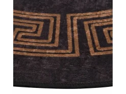 Alfombra lavable antideslizante negro y dorado Ø 200 cm