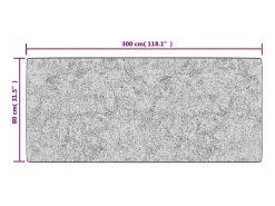 Alfombra lavable antideslizante negro y blanco 80x300 cm