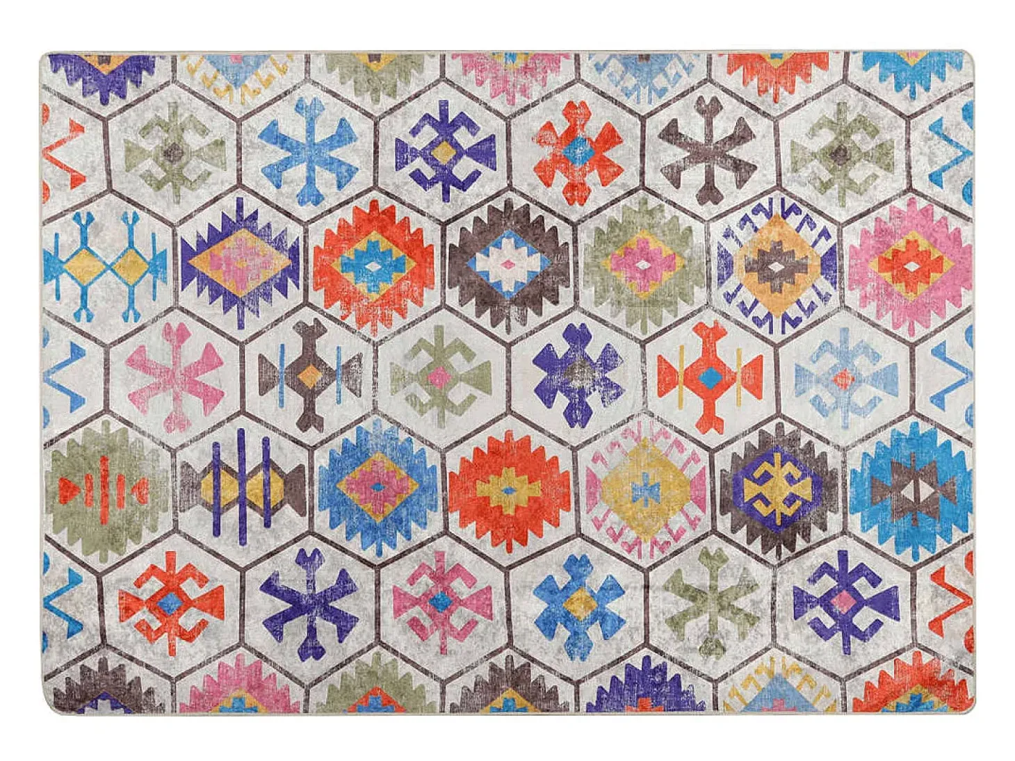 Alfombra lavable antideslizante multicolor 80x150 cm