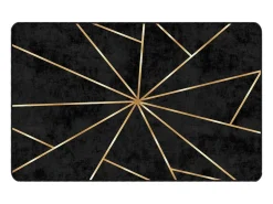 Alfombra lavable antideslizante negro y dorado 190x300 cm