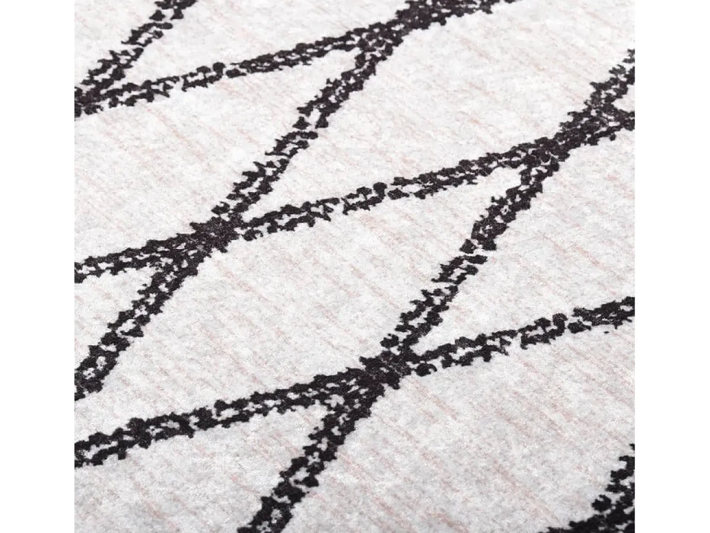 Alfombra lavable antideslizante negro y blanco 120x170 cm