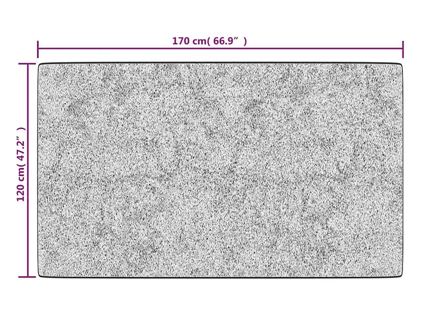 Alfombra lavable antideslizante negro y blanco 120x170 cm